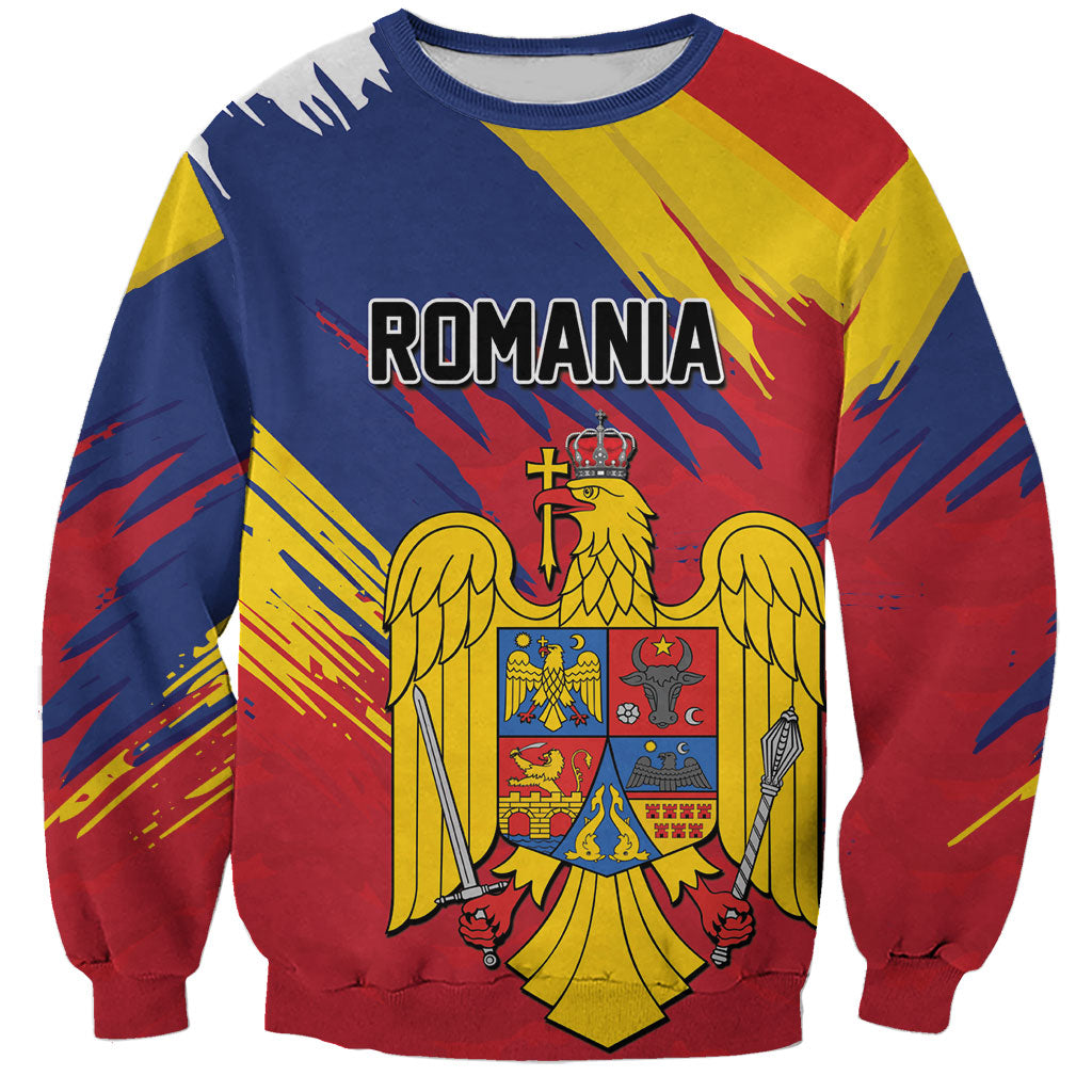 Personalized Romania Flag Day Sweatshirt Royal Eagle Patriotic Heritage