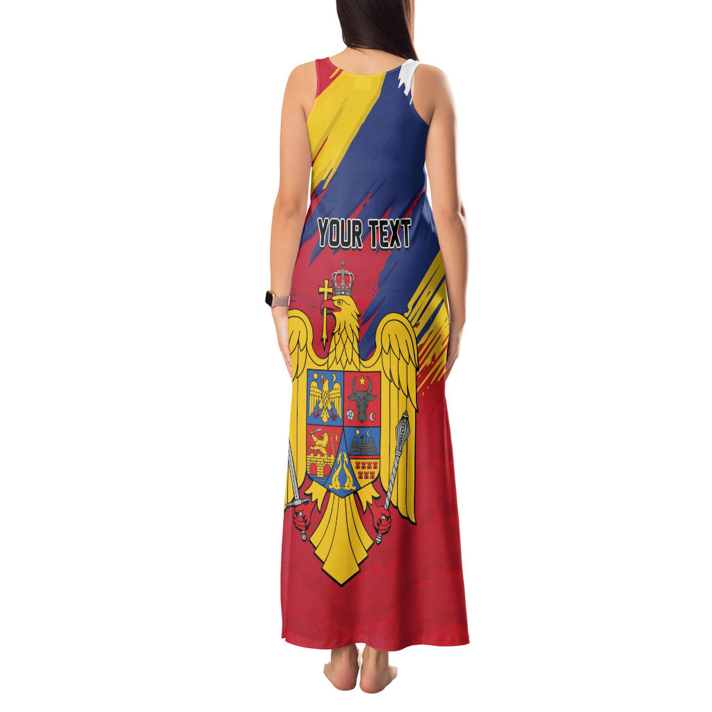 Personalized Romania Flag Day Tank Maxi Dress Royal Eagle Patriotic Heritage