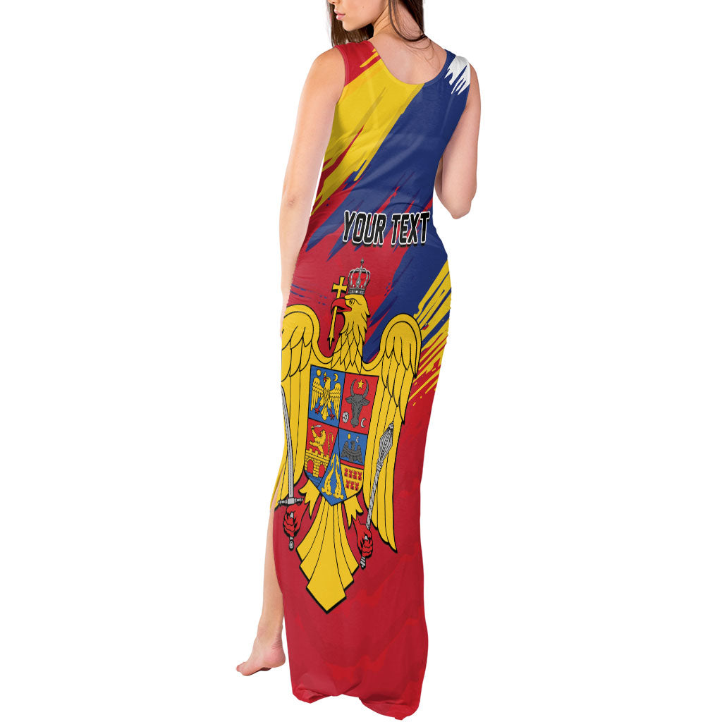 Personalized Romania Flag Day Tank Maxi Dress Royal Eagle Patriotic Heritage