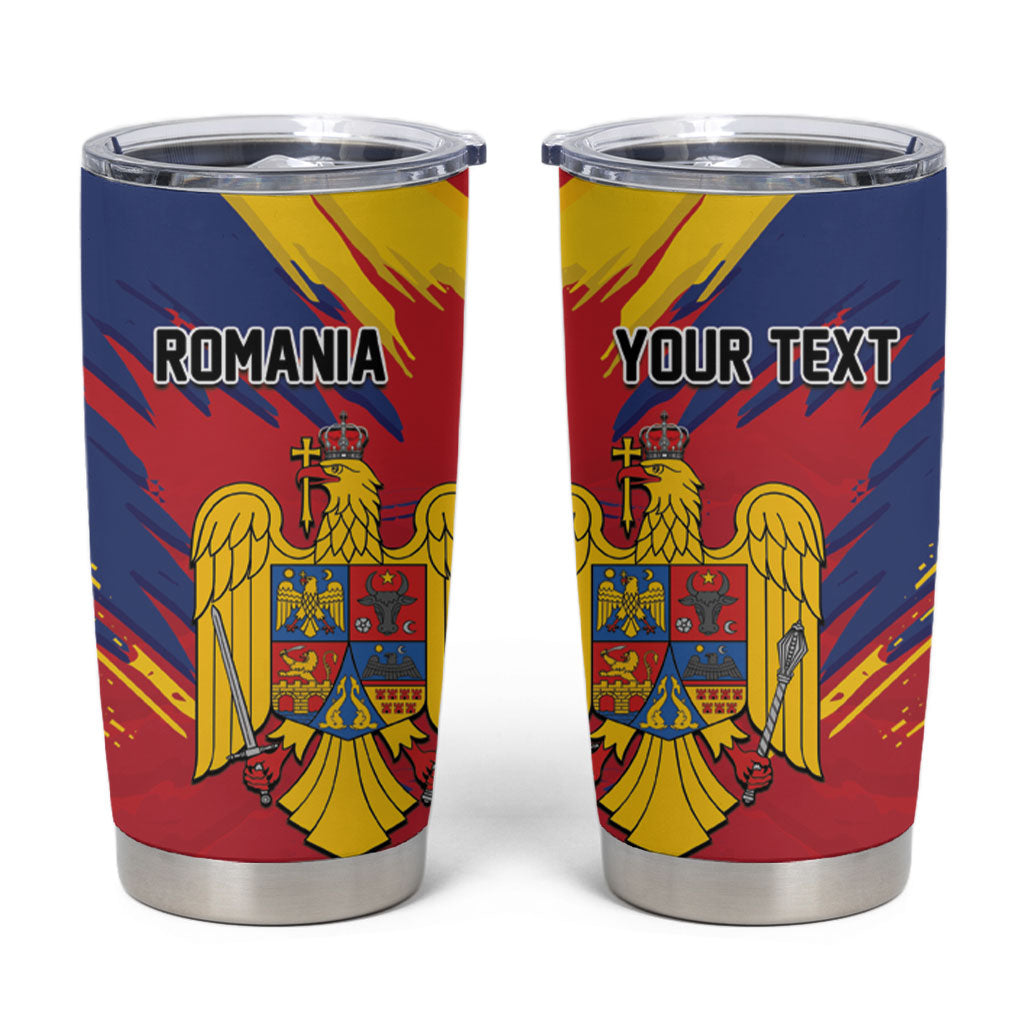 Personalized Romania Flag Day Tumbler Cup Royal Eagle Patriotic Heritage