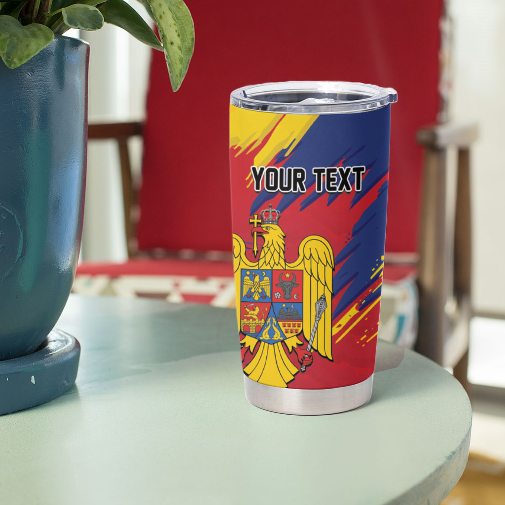 Personalized Romania Flag Day Tumbler Cup Royal Eagle Patriotic Heritage