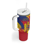 Personalized Romania Flag Day Tumbler With Handle Royal Eagle Patriotic Heritage