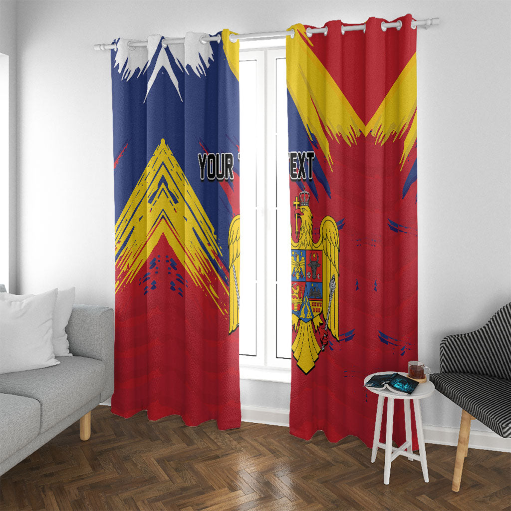 Personalized Romania Flag Day Window Curtain Royal Eagle Patriotic Heritage