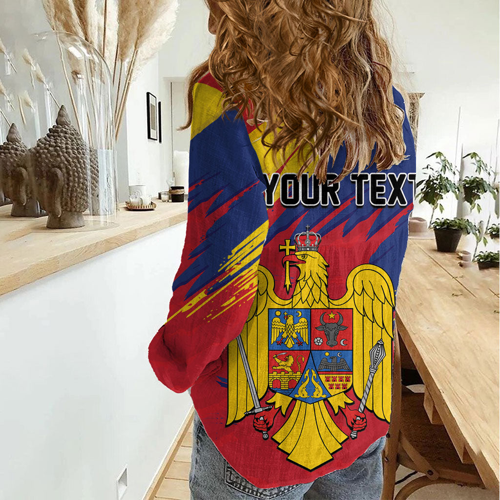 Personalized Romania Flag Day Women Casual Shirt Royal Eagle Patriotic Heritage
