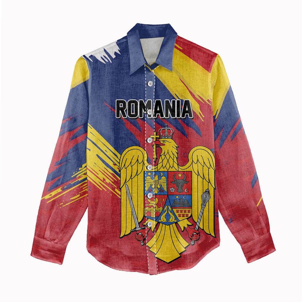 Personalized Romania Flag Day Women Casual Shirt Royal Eagle Patriotic Heritage