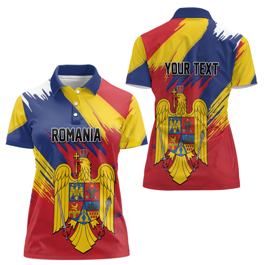 Personalized Romania Flag Day Women Polo Shirt Royal Eagle Patriotic Heritage