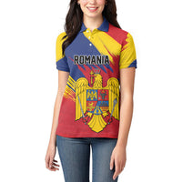 Personalized Romania Flag Day Women Polo Shirt Royal Eagle Patriotic Heritage