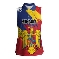 Personalized Romania Flag Day Women Sleeveless Polo Shirt Royal Eagle Patriotic Heritage