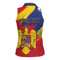 Personalized Romania Flag Day Women Sleeveless Polo Shirt Royal Eagle Patriotic Heritage