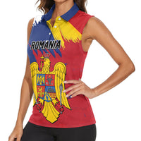 Personalized Romania Flag Day Women Sleeveless Polo Shirt Royal Eagle Patriotic Heritage