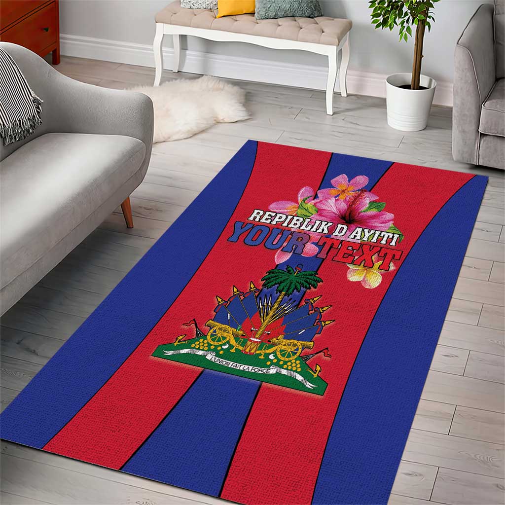 Personalized Haiti Coat Of Arms Area Rug With Flag Color - Wonder Print Shop