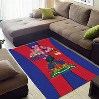 Personalized Haiti Coat Of Arms Area Rug With Flag Color - Wonder Print Shop