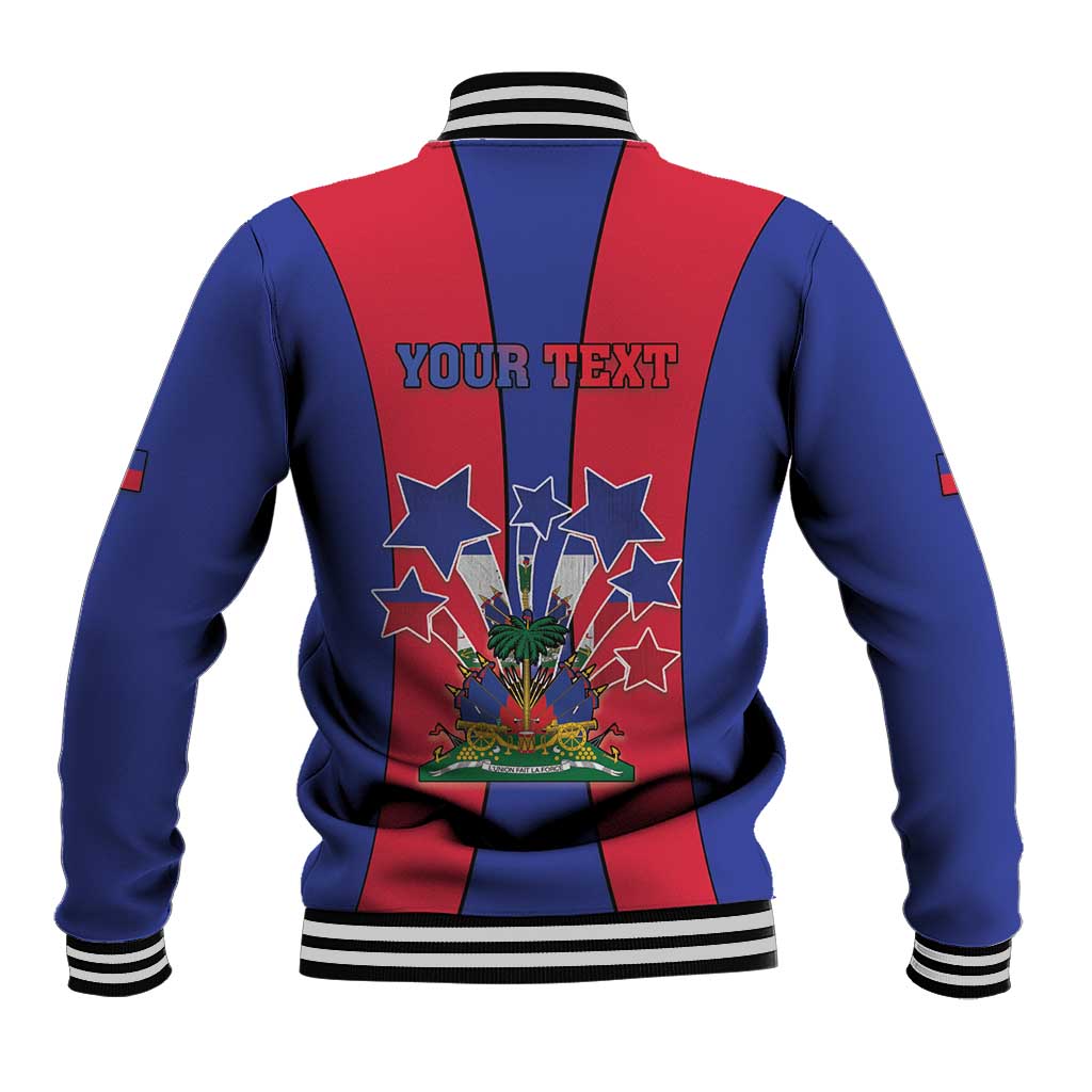 Personalized Haiti Coat Of Arms Baseball Jacket With Flag Color - Wonder Print Shop