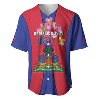 Personalized Haiti Coat Of Arms Baseball Jersey With Flag Color - Wonder Print Shop