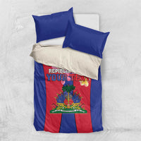 Personalized Haiti Coat Of Arms Bedding Set With Flag Color - Wonder Print Shop