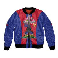 Personalized Haiti Coat Of Arms Bomber Jacket With Flag Color - Wonder Print Shop