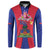Personalized Haiti Coat Of Arms Button Sweatshirt With Flag Color - Wonder Print Shop