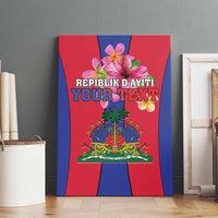 Personalized Haiti Coat Of Arms Canvas Wall Art With Flag Color - Wonder Print Shop