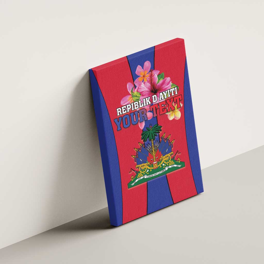 Personalized Haiti Coat Of Arms Canvas Wall Art With Flag Color - Wonder Print Shop