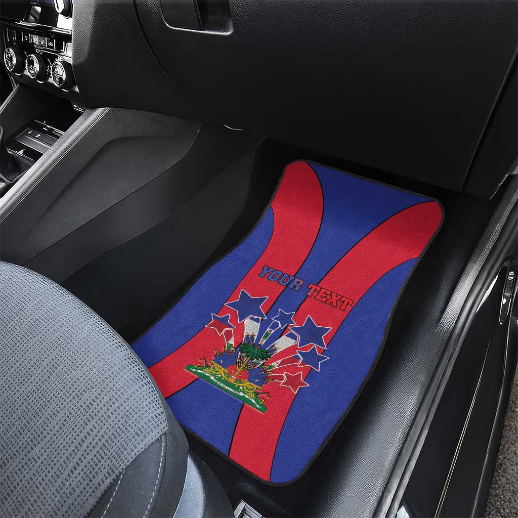 Personalized Haiti Coat Of Arms Car Mats With Flag Color - Wonder Print Shop