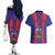 Personalized Haiti Coat Of Arms Couples Matching Off The Shoulder Long Sleeve Dress and Hawaiian Shirt With Flag Color - Wonder Print Shop