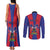 Personalized Haiti Coat Of Arms Couples Matching Tank Maxi Dress and Long Sleeve Button Shirt With Flag Color - Wonder Print Shop