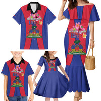 Personalized Haiti Coat Of Arms Family Matching Mermaid Dress and Hawaiian Shirt With Flag Color - Wonder Print Shop