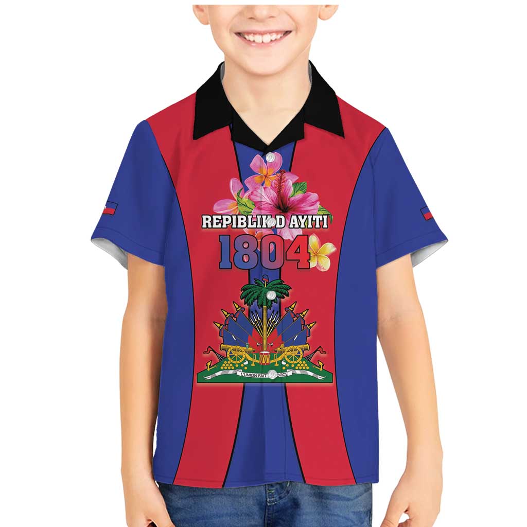 Personalized Haiti Coat Of Arms Family Matching Mermaid Dress and Hawaiian Shirt With Flag Color - Wonder Print Shop