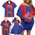 Personalized Haiti Coat Of Arms Family Matching Off Shoulder Short Dress and Hawaiian Shirt With Flag Color - Wonder Print Shop