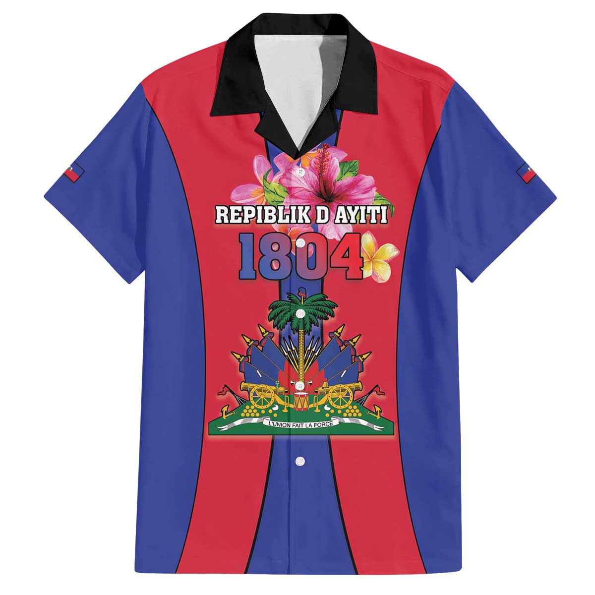 Personalized Haiti Coat Of Arms Family Matching Puletasi and Hawaiian Shirt With Flag Color - Wonder Print Shop