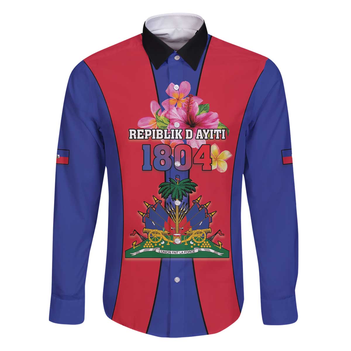 Personalized Haiti Coat Of Arms Family Matching Puletasi and Hawaiian Shirt With Flag Color - Wonder Print Shop