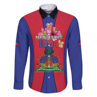 Personalized Haiti Coat Of Arms Family Matching Short Sleeve Bodycon Dress and Hawaiian Shirt With Flag Color - Wonder Print Shop