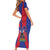 Personalized Haiti Coat Of Arms Family Matching Short Sleeve Bodycon Dress and Hawaiian Shirt With Flag Color - Wonder Print Shop