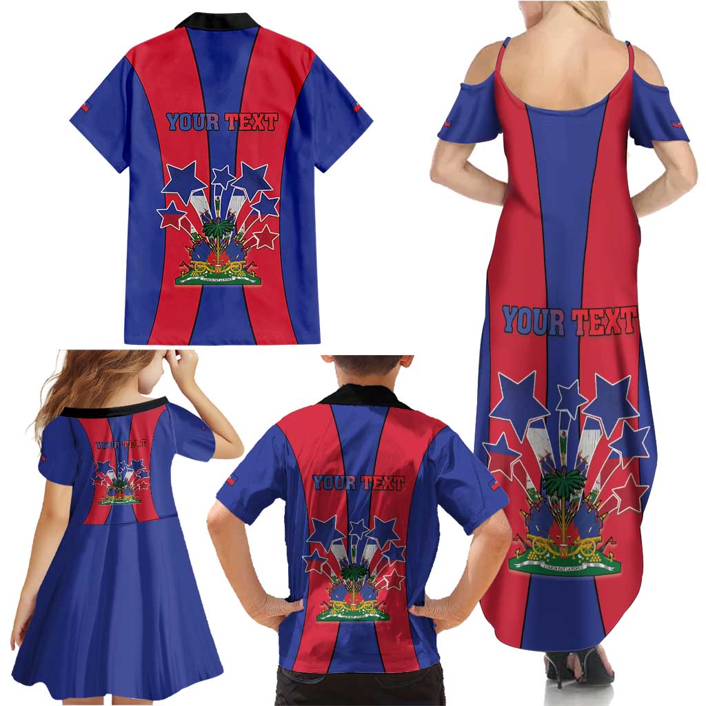 Personalized Haiti Coat Of Arms Family Matching Summer Maxi Dress and Hawaiian Shirt With Flag Color - Wonder Print Shop