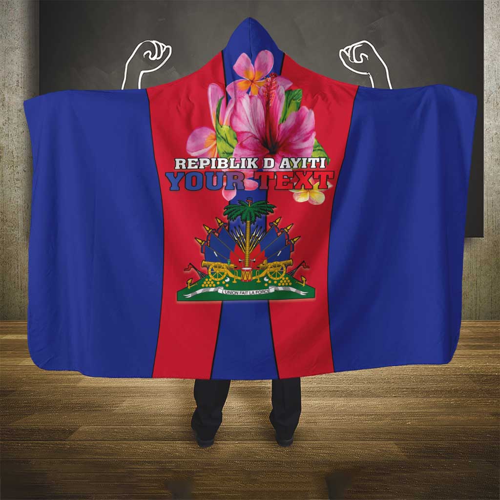 Personalized Haiti Coat Of Arms Hooded Blanket With Flag Color