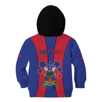 Personalized Haiti Coat Of Arms Kid Hoodie With Flag Color - Wonder Print Shop
