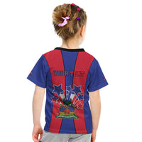 Personalized Haiti Coat Of Arms Kid T Shirt With Flag Color - Wonder Print Shop