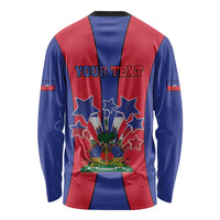 Personalized Haiti Coat Of Arms Long Sleeve Shirt With Flag Color - Wonder Print Shop