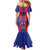 Personalized Haiti Coat Of Arms Mermaid Dress With Flag Color - Wonder Print Shop