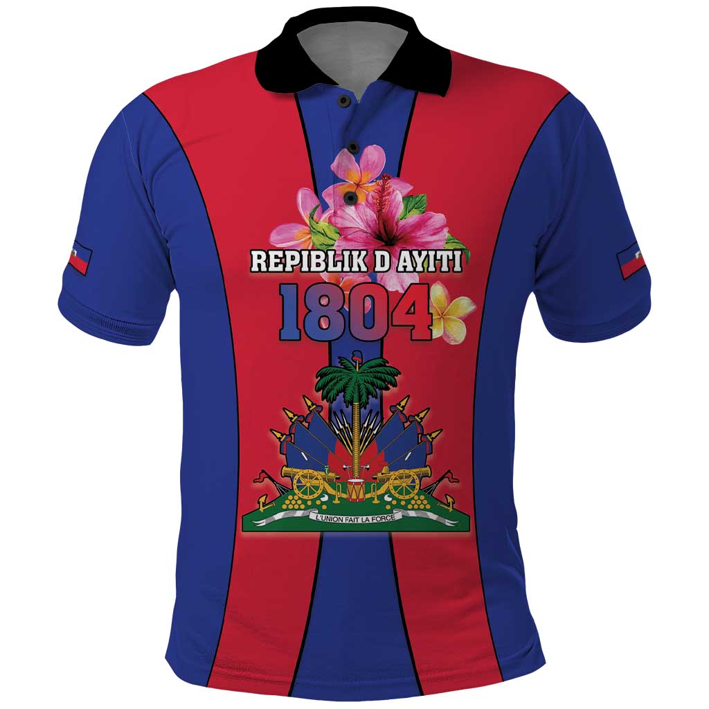 Personalized Haiti Coat Of Arms Polo Shirt With Flag Color - Wonder Print Shop