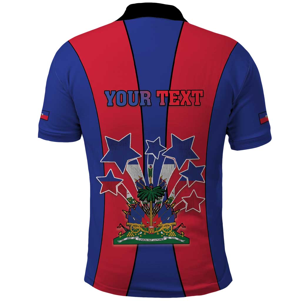 Personalized Haiti Coat Of Arms Polo Shirt With Flag Color - Wonder Print Shop