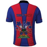 Personalized Haiti Coat Of Arms Polo Shirt With Flag Color - Wonder Print Shop