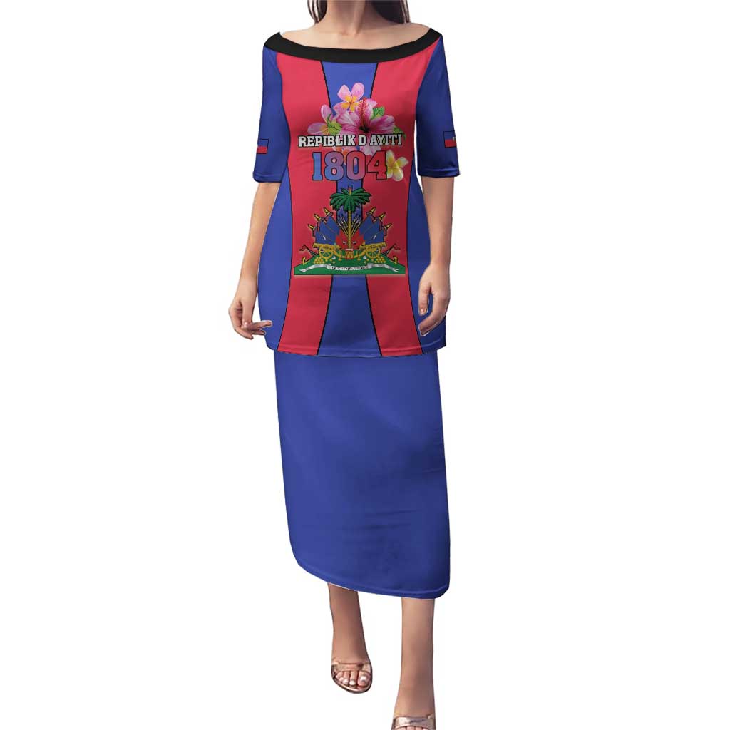 Personalized Haiti Coat Of Arms Puletasi With Flag Color - Wonder Print Shop