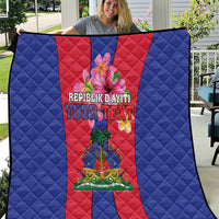Personalized Haiti Coat Of Arms Quilt With Flag Color - Wonder Print Shop
