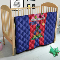 Personalized Haiti Coat Of Arms Quilt With Flag Color - Wonder Print Shop
