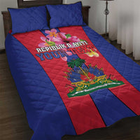 Personalized Haiti Coat Of Arms Quilt Bed Set With Flag Color - Wonder Print Shop