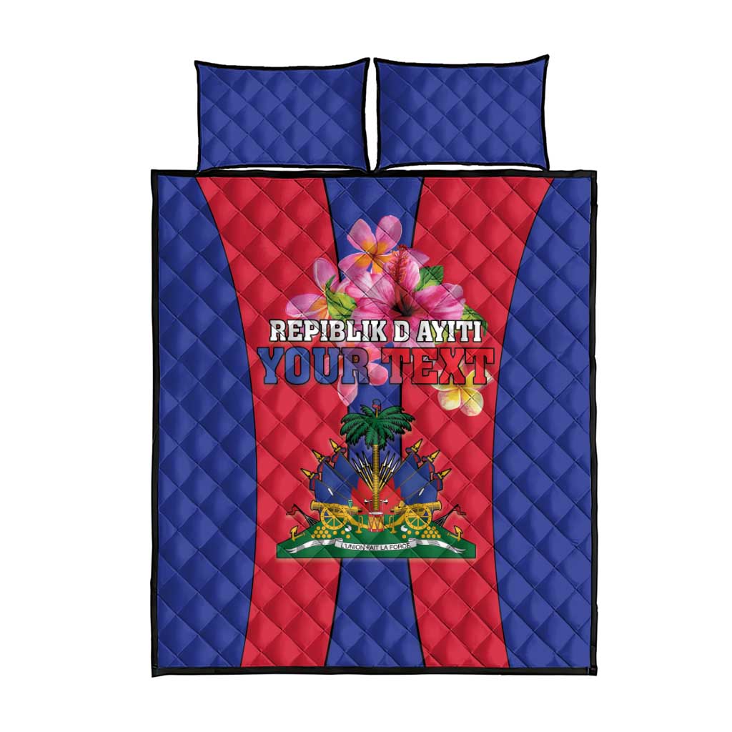Personalized Haiti Coat Of Arms Quilt Bed Set With Flag Color - Wonder Print Shop
