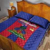 Personalized Haiti Coat Of Arms Quilt Bed Set With Flag Color - Wonder Print Shop