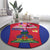Personalized Haiti Coat Of Arms Round Carpet With Flag Color