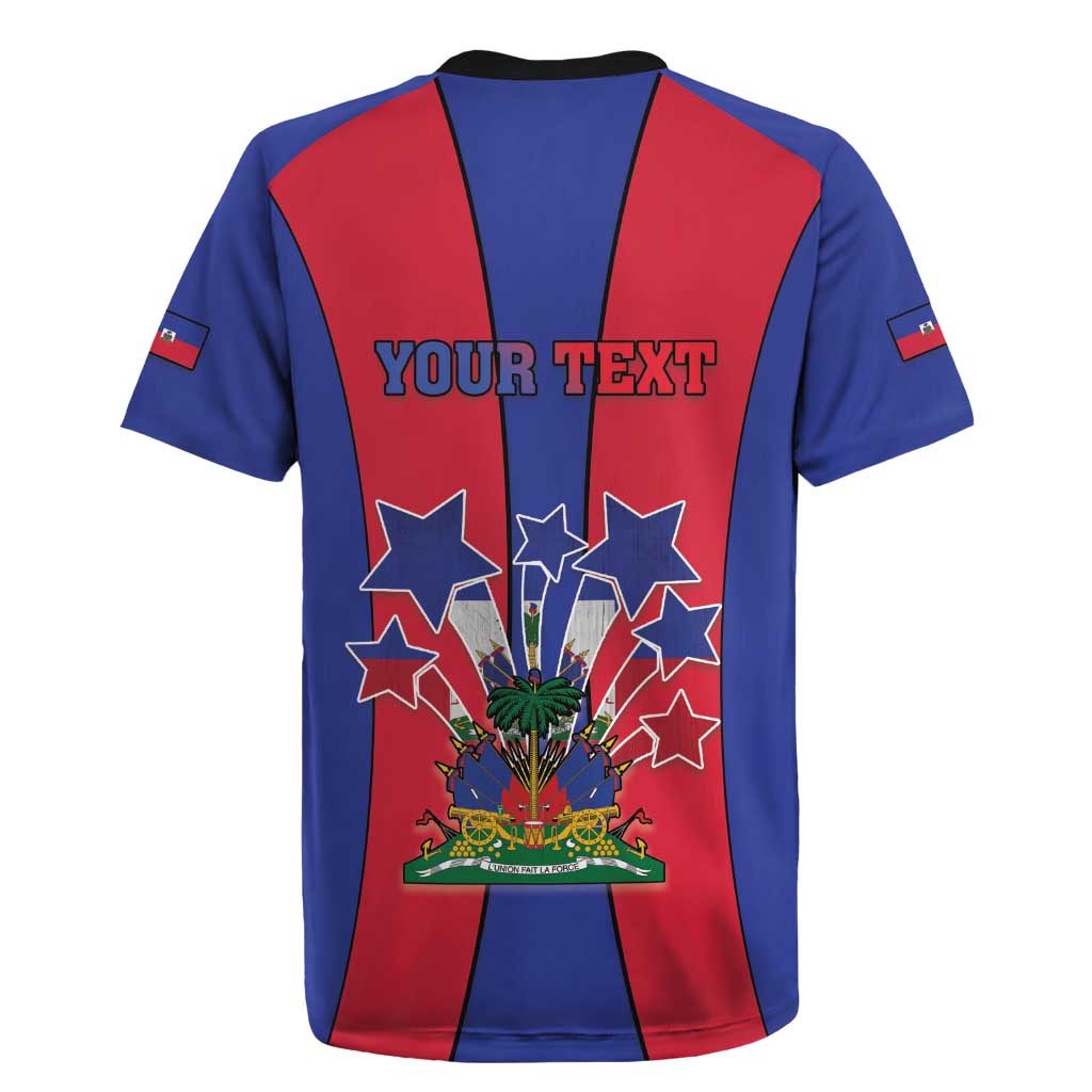 Personalized Haiti Coat Of Arms Rugby Jersey With Flag Color - Wonder Print Shop